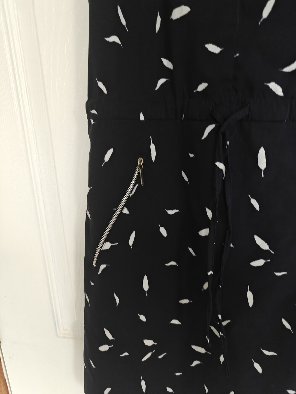Twik Sleeveless Navy Blue Printed Drawstring Dress - Picture 3 of 6